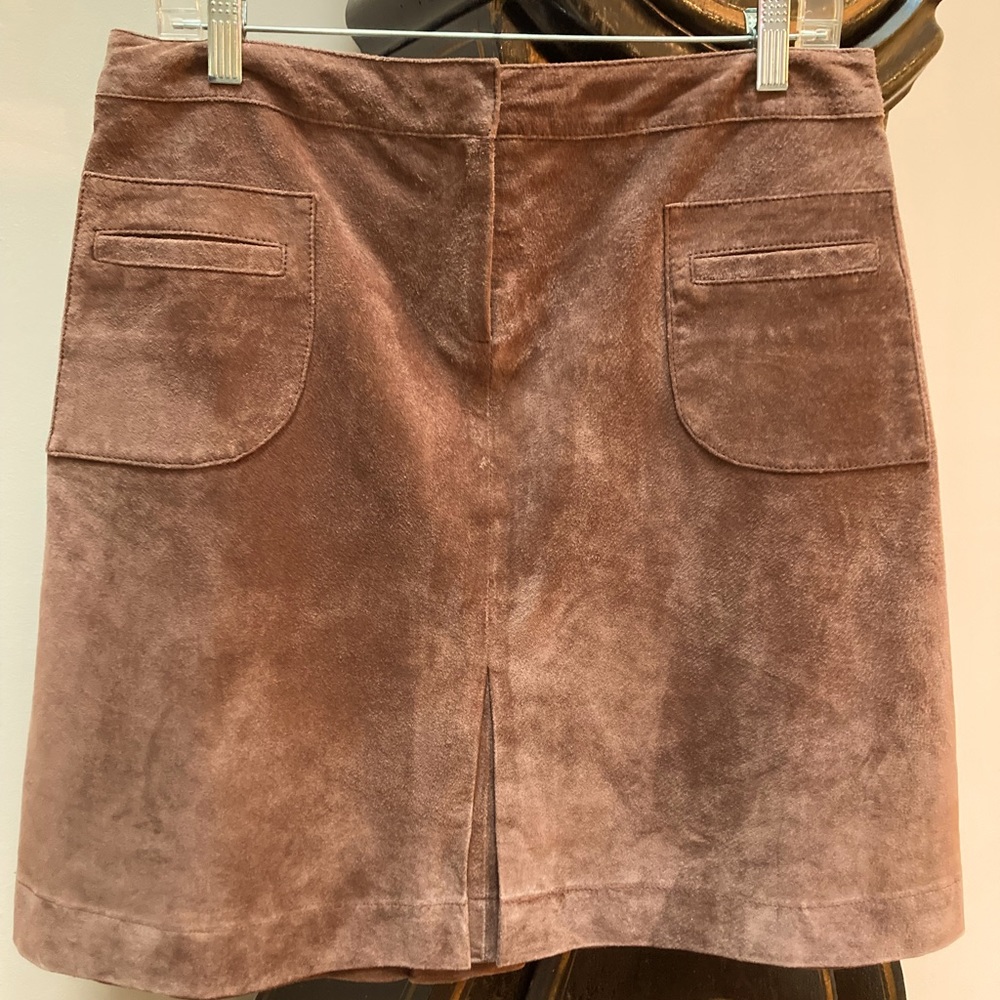LILLY PULITZER PIG SUEDE BROWN MINI SKIRT